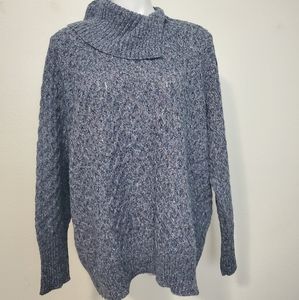 Retrology turtleneck cable knit colorful sweater